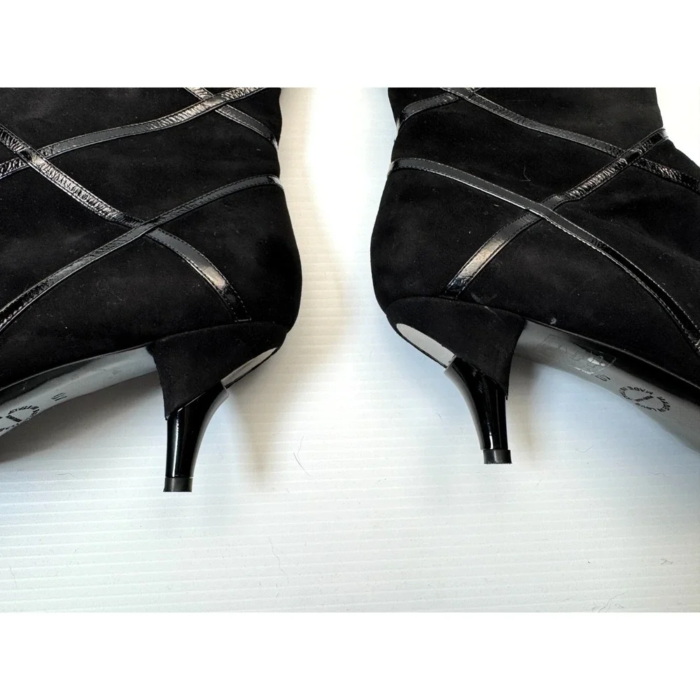 Georgina Goodman Suede Kitten Heel Boots Women 40 US‎ 9? NWOB Art to wear RARE
